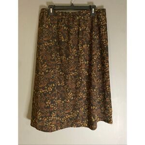 Laura Scott Vintage Paisley Print Thanksgiving A Line Straight Skirt Large